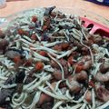 El cooksnap de Trinidad Oviedo Naz cuando hizo Fideos salteados con camarones y verduras.