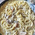 El cooksnap de Ross Ruiz cuando hizo Spaguetti con champiñones.