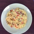 El cooksnap de Carolina Rodriguez cuando hizo Arroz navideño con tocineta y plátano maduro.