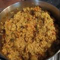 El cooksnap de Claudia cuando hizo Guiso de arroz, sin carne.