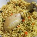 El cooksnap de Angela Bazan cuando hizo Arroz amarillo tipo jardinera con pollo.
