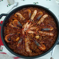 El cooksnap de Xènia cuando hizo Fideuá marinera con langostinos de Vinaros.