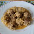 El cooksnap de Fernando y Nuria cuando hizo Albóndigas de bacalao y berenjena en salsa de puerro y apio.