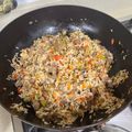 El cooksnap de M. Ines cuando hizo Arroz integral frito con restos de asado.