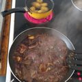El cooksnap de Cristy Macias cuando hizo Carne de res en salsa de vino y champiñones.