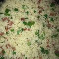 El cooksnap de Fabiola Morel cuando hizo Arroz con tocineta y maíz.