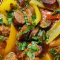 Cooksnap από dcroula στη συνταγή Λουκάνικο σπετζοφάι με ρύζι και πούρε πατάτας