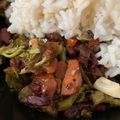 El cooksnap de AlexandraV cuando hizo Wok de brócoli con bacon en salsa Camembert al Jerez.