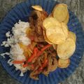 El cooksnap de Eliana Roldán cuando hizo Lomo saltado comida peruana.