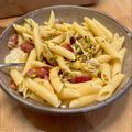 El cooksnap de Andrés Soria López-Santos cuando hizo Calamarata con salsa de burrata, pistacho y guanciale.