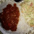 Umman Amir And Minaal 🎂🍜🍝's cooksnap of when they made Rice and stew with coleslaw and fried fish.