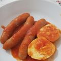 El cooksnap de Toni Martinez cuando hizo Salchichas frescas con tomate y huevo.