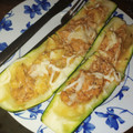 El cooksnap de Sara cuando hizo Calabacines rellenos de atún en el microondas.