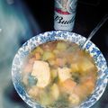 El cooksnap de Hilsa Montes cuando hizo Caldo de pescado con camarones.
