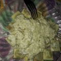 El cooksnap de Samanta cuando hizo Salsa blanca con cebolla rehogadas y queso fresco.