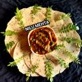 Nilu Mehta का कुकस्नैप जब उन्होंने मेथीदाना औऱ पापड की सब्जी (Methidana aur papad ki sabzi recipe in Hindi) बनाया था।