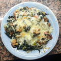 El cooksnap de davidespigaresmorales cuando hizo Salteado de espinacas con pavo gratinadas.