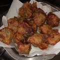 El cooksnap de Monica Carrizo cuando hizo Repollitos de Bruselas rellenos de queso roquefort y cheddar.