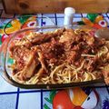 El cooksnap de Ruben Jager Cabrera cuando hizo Tallarines con pollo en salsa roja.