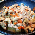 El cooksnap de Sarandonga cuando hizo Revuelto de pollo con champiñones en salsa de soja.
