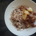 El cooksnap de Anaïs cuando hizo Wok de pavo con piña en salsa.