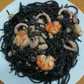 El cooksnap de Xus cuando hizo Espaguetis negros con calamar y gulas.