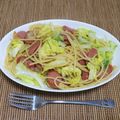 ฅ静流ฅ's cooksnap of when they made ☆きゃべつとウインナーのパスタ☆.