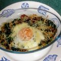 El cooksnap de abejita zumbona cuando hizo Huevo Mollet sobre espinacas y setas Portobello.