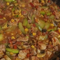 El cooksnap de Miguel cuando hizo Alambre de pollo con queso.