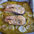 El cooksnap de Javier Mezquita cuando hizo Salmón a la naranja al horno con guarnición de patatas.