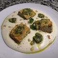 El cooksnap de Javier Pérez cuando hizo Brochetas de salmón al pesto con cremoso de patata.
