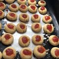 El cooksnap de Carolina Carbonaro cuando hizo Ojitos de buey o pepas de jalea de frutilla casera.