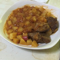 El cooksnap de Mario Vargas cuando hizo Estofado de carne con chorizo.