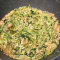 El cooksnap de Manel63 cuando hizo Spaghetti de calabacín con gulas y gambones al ajillo.