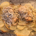 El cooksnap de Alba Moral Velilla cuando hizo Salmón al horno con guarnición de patatas y gulas.
