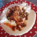 El cooksnap de Massiel Espinoza cuando hizo Puré de papas con guiso de pollo.