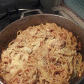 El cooksnap de yuly cuando hizo Espaguetis con atún, huevo y champiñones.