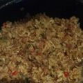 El cooksnap de Pablo Nicolás cuando hizo Arroz integral con carne fit.