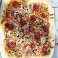 El cooksnap de Isabel De Torres cuando hizo Pizza estilo Domino's en Monsieur Cuisine.