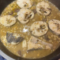 El cooksnap de David cuando hizo Merluza en salsa con habitas tiernas y butifarra negra.