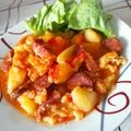 Magyarné Nyírő Kati Cooksnap-ja, amikor elkészítette a(z) Paprikás krumpli, nokedlivel és házi kolbásszal receptet.