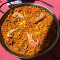 El cooksnap de Ester Camara cuando hizo Arroz con gambones en paella.