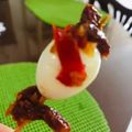 El cooksnap de Agripina picón. cuando hizo Huevos de codorniz con dip de pimentón.