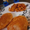 Astha Srivastava's cooksnap of when they made Aloo ki sukhi sabji (Dry Masala Aloo) With Halwa Poori.