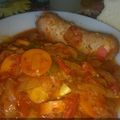 El cooksnap de Jonathan Rivera cuando hizo Chorizos a la pomarola fácil y ricos con puré de papas.