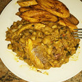 Granny's cooksnap of when they made Porriage beans with ripe plantain and titus fish.