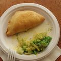 Caitlin 's cooksnap of when they made Sloppy Joe Pockets (kid friendly).