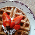 El cooksnap de Bibi García cuando hizo Waffles saludables.
