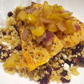 Khadijah Ogutu's cooksnap of when they made Salmon with Caramelized Pears and Onions.