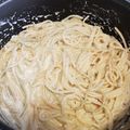 El cooksnap de Milena Castillo cuando hizo Espagueti blanco en crema de queso philadelphia.